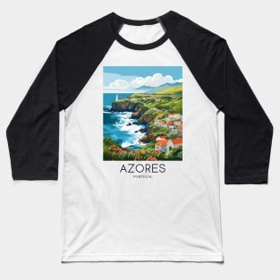 A Pop Art Travel Print of Azores - Portugal Baseball T-Shirt